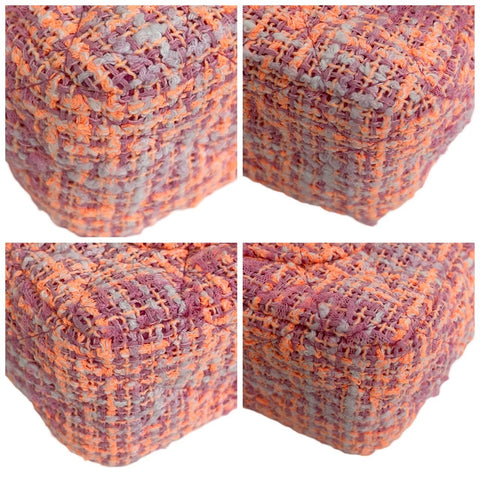 【美品】 CHANEL シャネル MINI MATELASSE ミニマトラッセ ショルダーバッグ ランダム番(2024年) ピンク/オレンジ ツイード 中古 USED バッグ