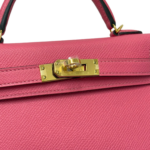 【美品】 Hermes エルメス MINI KELLY ミニケリー ハンドバッグ Ｄ刻 (2019年) ローズリップスティック エプソン 中古 USED バッグ