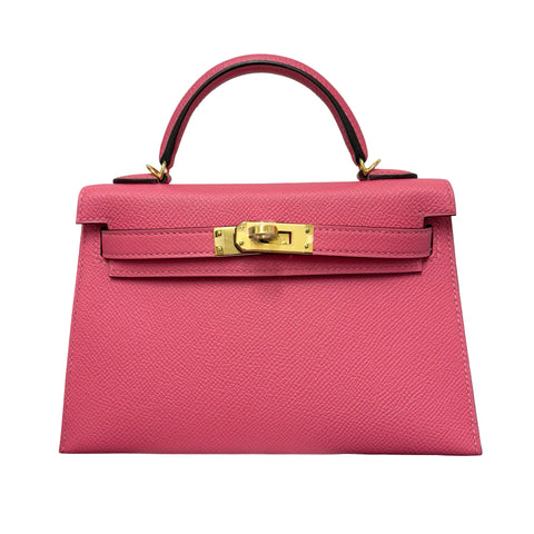 【美品】 Hermes エルメス MINI KELLY ミニケリー ハンドバッグ Ｄ刻 (2019年) ローズリップスティック エプソン 中古 USED バッグ