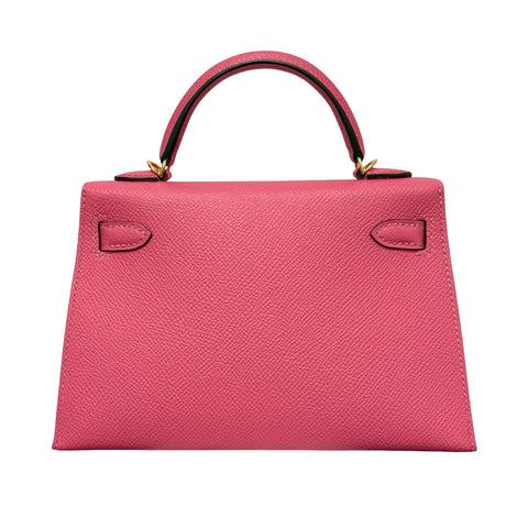 【美品】 Hermes エルメス MINI KELLY ミニケリー ハンドバッグ Ｄ刻 (2019年) ローズリップスティック エプソン 中古 USED バッグ