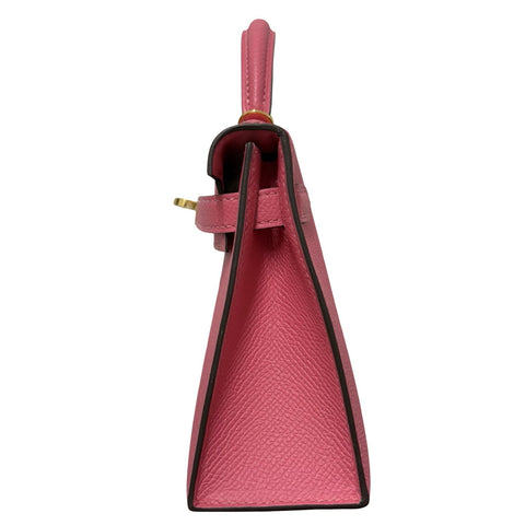 【美品】 Hermes エルメス MINI KELLY ミニケリー ハンドバッグ Ｄ刻 (2019年) ローズリップスティック エプソン 中古 USED バッグ