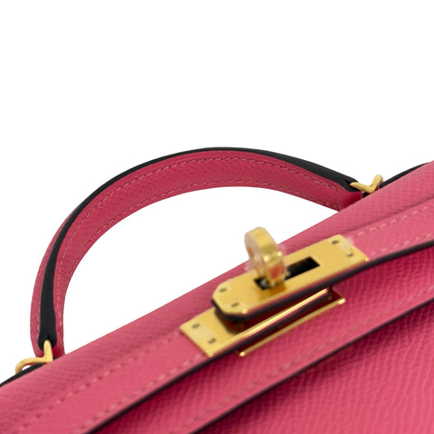 【美品】 Hermes エルメス MINI KELLY ミニケリー ハンドバッグ Ｄ刻 (2019年) ローズリップスティック エプソン 中古 USED バッグ