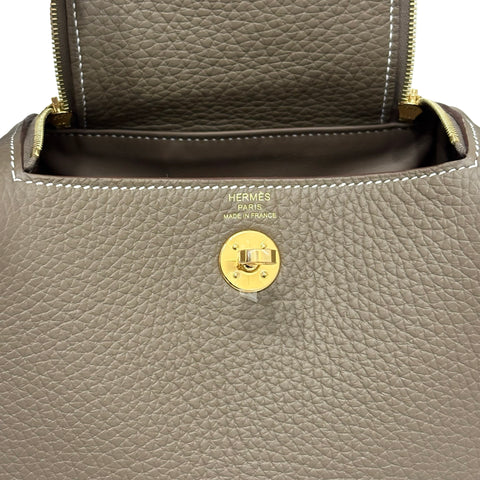 【新品未使用】 Hermes エルメス MINI LINDY ミニリンディ ショルダーバッグ W刻(2024年) エトゥープ トゴ 新品未使用 NEW バッグ