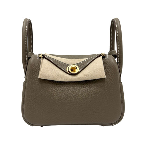 【新品未使用】 Hermes エルメス MINI LINDY ミニリンディ ショルダーバッグ W刻(2024年) エトゥープ トゴ 新品未使用 NEW バッグ