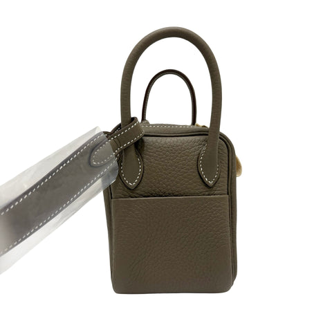 【新品未使用】 Hermes エルメス MINI LINDY ミニリンディ ショルダーバッグ W刻(2024年) エトゥープ トゴ 新品未使用 NEW バッグ
