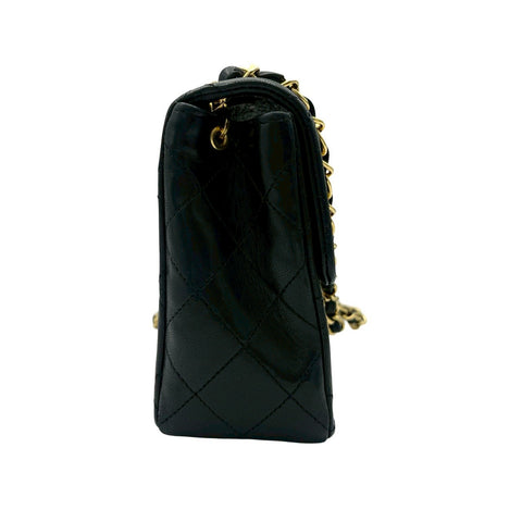 【中古】 CHANEL シャネル VINTAGE MINI MATELASSE ヴィンテージミニマトラッセ ショルダーバッグ 1番台(1990年) ブラック ラムスキン ヴィンテージ 中古 USED バッグ