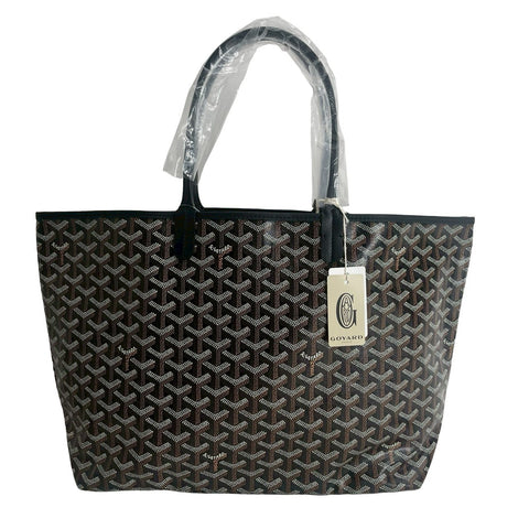【新品未使用】 GOYARD ゴヤール Saint Louis PM サンルイPM トートバッグ ブラック PVC×レザー 新品未使用 NEW バッグ