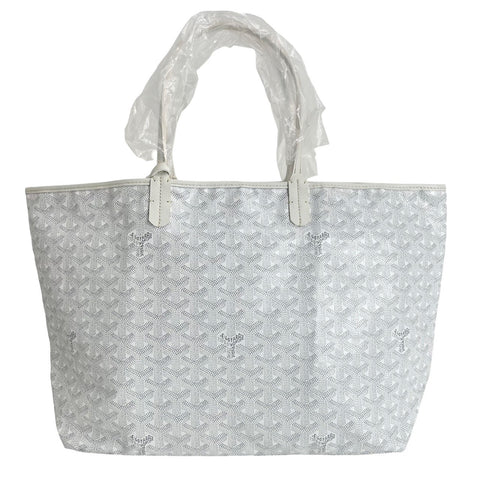 【新品未使用】 GOYARD ゴヤール Saint Louis PM サンルイPM トートバッグ ホワイト PVC×レザー 新品未使用 NEW バッグ