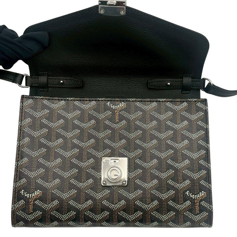 【美品】 GOYARD ゴヤール Chypre Wallet-Pouch シープルポーチウォレット ショルダーバッグ ブラック PVC×レザー 中古 USED バッグ