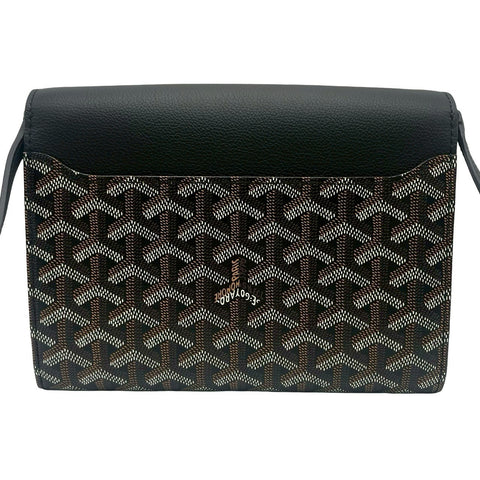 【美品】 GOYARD ゴヤール Chypre Wallet-Pouch シープルポーチウォレット ショルダーバッグ ブラック PVC×レザー 中古 USED バッグ