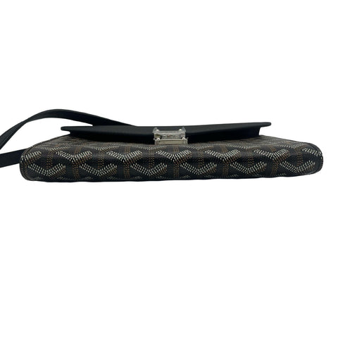 【美品】 GOYARD ゴヤール Chypre Wallet-Pouch シープルポーチウォレット ショルダーバッグ ブラック PVC×レザー 中古 USED バッグ