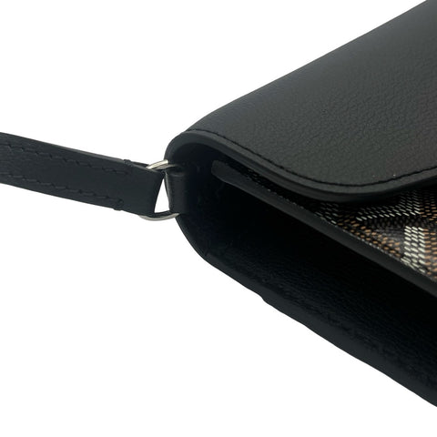 【美品】 GOYARD ゴヤール Chypre Wallet-Pouch シープルポーチウォレット ショルダーバッグ ブラック PVC×レザー 中古 USED バッグ