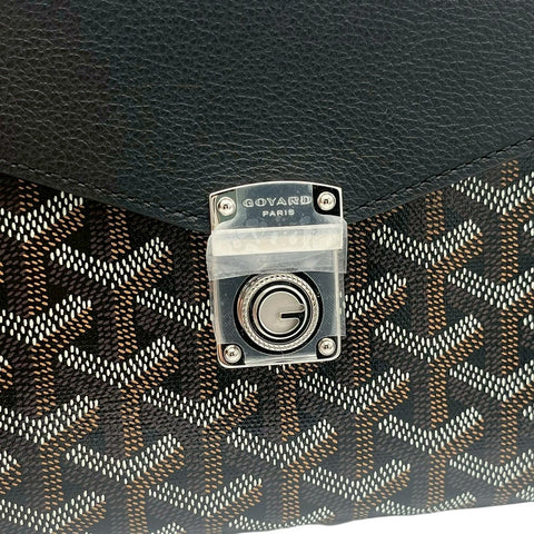 【美品】 GOYARD ゴヤール Chypre Wallet-Pouch シープルポーチウォレット ショルダーバッグ ブラック PVC×レザー 中古 USED バッグ