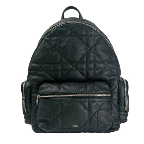 【美品】 Christian Dior クリスチャン ディオール BACKPACK バックパック リュック  ブラック レザー 中古 USED バッグ