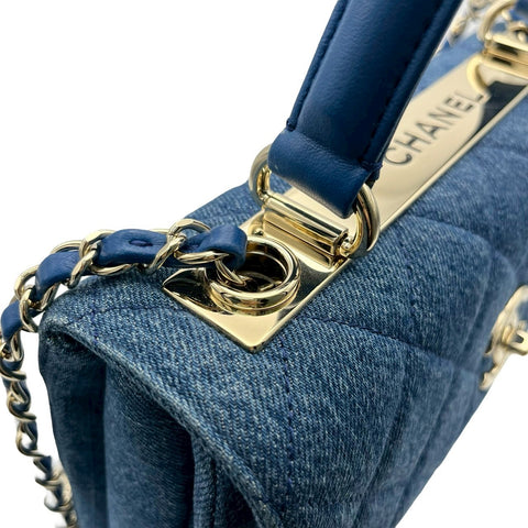 【中古】 CHANEL シャネル DENIM HANDLEBAG デニムハンドルバッグ ショルダーバッグ 25番台(2017-2018年) ブルー デニム 中古 USED バッグ