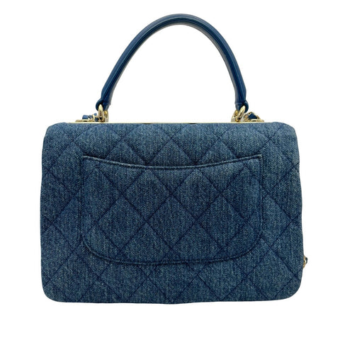 【中古】 CHANEL シャネル DENIM HANDLEBAG デニムハンドルバッグ ショルダーバッグ 25番台(2017-2018年) ブルー デニム 中古 USED バッグ