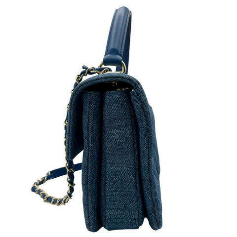 【中古】 CHANEL シャネル DENIM HANDLEBAG デニムハンドルバッグ ショルダーバッグ 25番台(2017-2018年) ブルー デニム 中古 USED バッグ