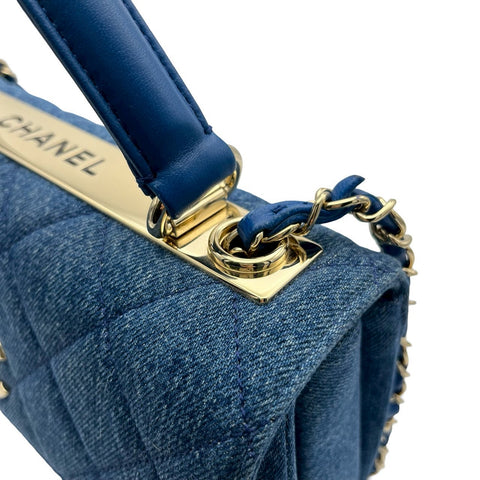 【中古】 CHANEL シャネル DENIM HANDLEBAG デニムハンドルバッグ ショルダーバッグ 25番台(2017-2018年) ブルー デニム 中古 USED バッグ