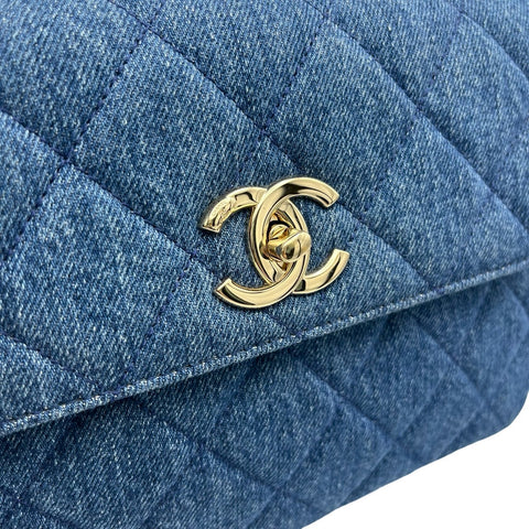 【中古】 CHANEL シャネル DENIM HANDLEBAG デニムハンドルバッグ ショルダーバッグ 25番台(2017-2018年) ブルー デニム 中古 USED バッグ