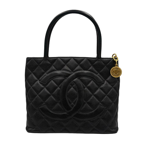 【中古】 CHANEL シャネル  復刻トート トートバッグ ブラック キャビアスキン 中古 USED バッグ