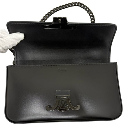 【中古】 CELINE セリーヌ CHAIN SHOULDER BAG チェーショルダーバッグ ショルダーバッグ ブラック カフースキン 中古 USED バッグ