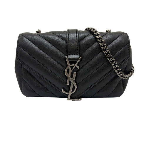 【中古】 SAINT LAURENT サンローラン PARIS BABY CHAI パリべイビーチャイ　チェーン チェーンショルダー ブラック レザー 中古 USED バッグ