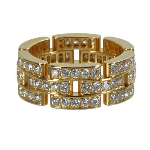 【中古】CARTIER カルティエ K18YG DIAMOND MAILLON PANTHERE マイヨンパンテール 3ロウダイヤ リング 指輪  9.1g #52