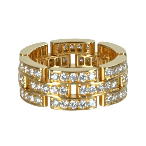 【中古】CARTIER カルティエ K18YG DIAMOND MAILLON PANTHERE マイヨンパンテール 3ロウダイヤ リング 指輪  9.1g #52