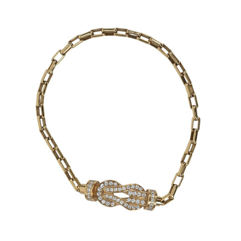 【中古】FRED フレッド K18PG DIAMOND CHANCE INFINIE BRACELET シャンスアンフィニ フルパヴェ ダイヤモンド ブレスレット 8.2g
