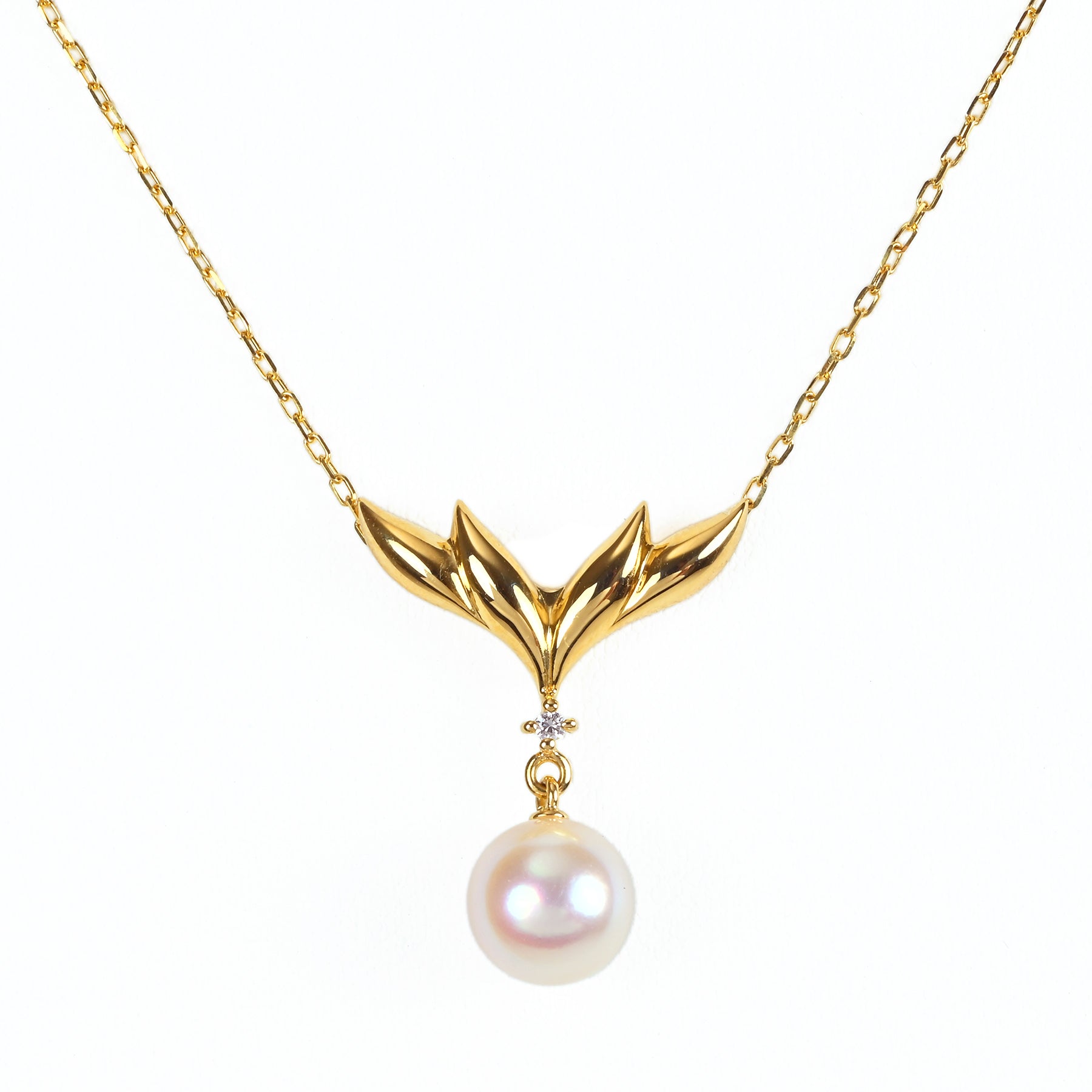 中古】MIKIMOTO ミキモト K18YG PEARL アコヤパールネックレス