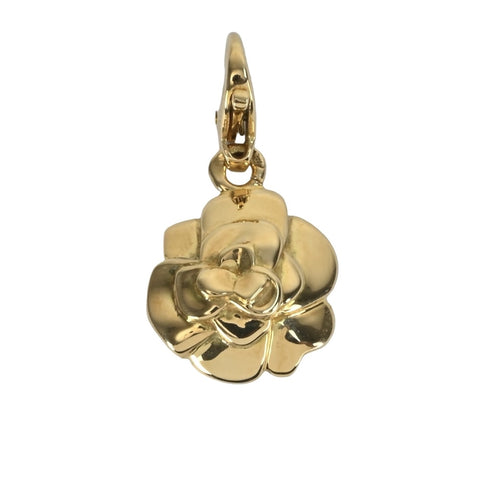 【中古】CHANEL K18YG カメリア チャーム ペンダントトップ 4.1g