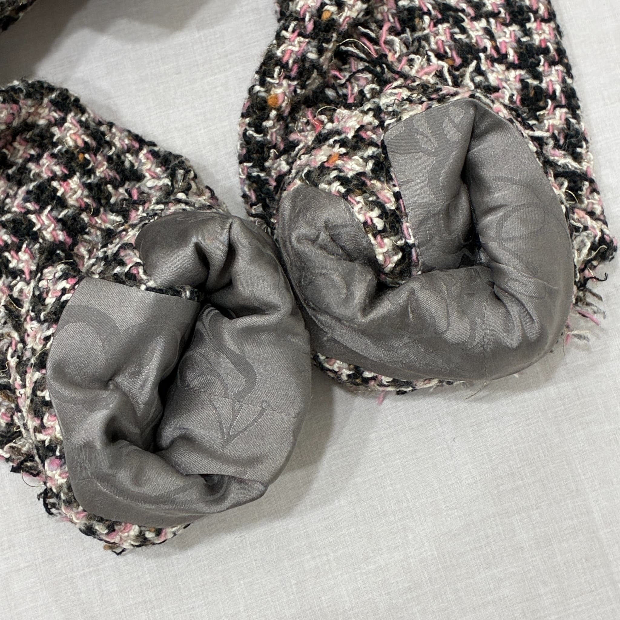 中古】 CHANEL シャネル JACKET ツイードノーカラージャケット 34 USED