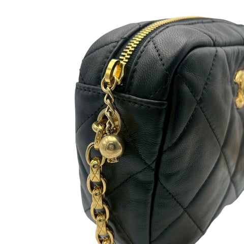 【中古】 CHANEL シャネル MATELASSE SHOULDERBAG カメラバッグ ショルダーバッグ ランダム番(2021年～) ブラック ラムスキン 中古 USED バッグ
