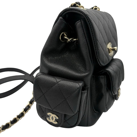 【未使用】 CHANEL シャネル SMALLBACKPACK マトラッセ スモールバックパック バックパック プレート(2021年～) ブラック キャビアスキン 未使用 NEW バッグ
