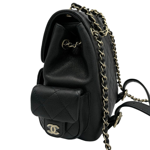 【未使用】 CHANEL シャネル SMALLBACKPACK マトラッセ スモールバックパック バックパック プレート(2021年～) ブラック キャビアスキン 未使用 NEW バッグ