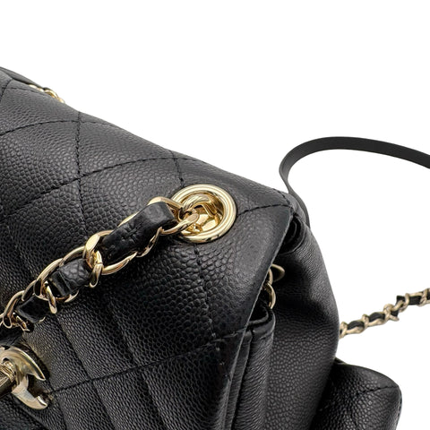 【未使用】 CHANEL シャネル SMALLBACKPACK マトラッセ スモールバックパック バックパック プレート(2021年～) ブラック キャビアスキン 未使用 NEW バッグ