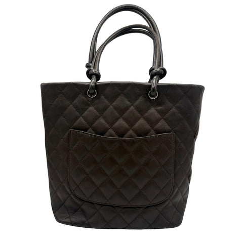 【中古】 CHANEL シャネル CAMBON カンボン トートバッグ 9番台(2004‐2005年) ブラウン レザー 中古 USED バッグ SALE セール