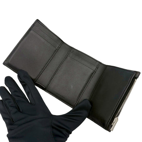 【中古】 CELINE セリーヌ WALLET 三つ折り財布 小物 ブラウン/ブラック トリオンキャンバス×ラムスキン 中古 BROWN×BLACK CANVAS×LAMBSKIN