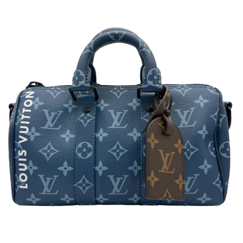 [Used] LOUIS VUITTON Louis Vuitton Keepall Bandoulière 25 (M46803) Keepall Bandouliere 25 Shoulder Bag IC Chip (2021-) Blue Canvas Used Bag 
