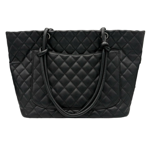 【中古】 CHANEL シャネル CAMBON TOTEBAG カンボンライン トートバッグ 16番台(2012‐2013年) ブラック ラムスキン 中古 USED バッグ