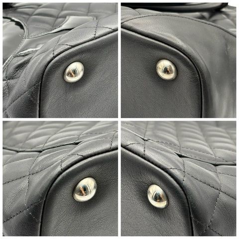 【中古】 CHANEL シャネル CAMBON TOTEBAG カンボンライン トートバッグ 16番台(2012‐2013年) ブラック ラムスキン 中古 USED バッグ