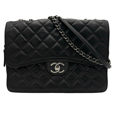 【中古】 CHANEL シャネル CCFLAPSHOULDERBAG CCフラップショルダーバッグ ショルダーバッグ 18番台(2013-2014年) ブラック ラムスキン 中古 USED バッグ