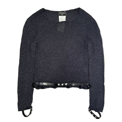 【中古】 CHANEL シャネル SWEATER ベルト付ニットセーター 38 USED 中古 2000年 CLOTHES 洋服