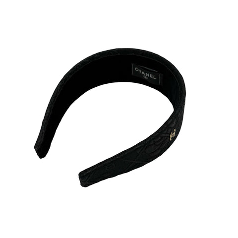 【美品】 CHANEL シャネル HEADBAND カチューシャ 小物 ブラック 中古 BLACK