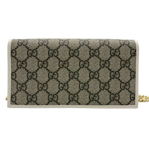 【美品】 GUCCI グッチ HORSEBIT CHAINWALLET ホースビット チェーンウォレット ベージュ系 キャンバス×レザー 中古 USED バッグ