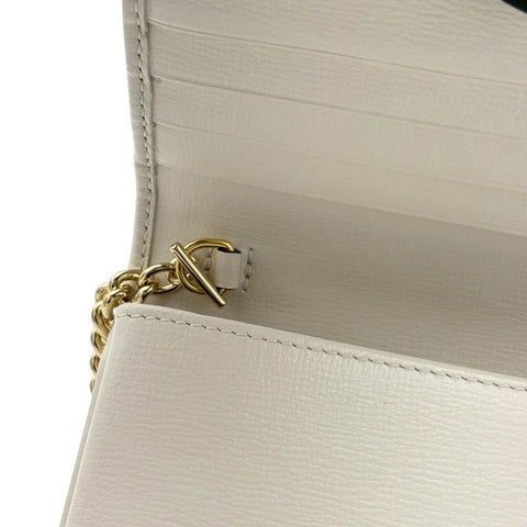 【美品】 GUCCI グッチ HORSEBIT CHAINWALLET ホースビット チェーンウォレット ベージュ系 キャンバス×レザー 中古 USED バッグ