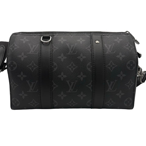 [Used] LOUIS VUITTON CITYKEEPALL (M45936) City Keepall Shoulder Bag IC Chip (2021-) Black Canvas Used Bag 