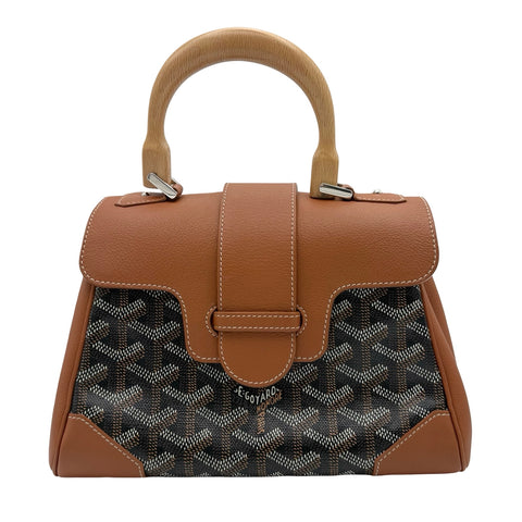 [Used] GOYARD Saïgon Souple Mini Bag Saigon Mini Soft Bag Shoulder Bag Black &amp; Natural Goyardine Canvas &amp; Chevroche Calfskin Used Bag 