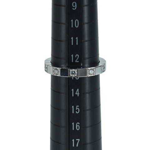 【中古】CARTIER カルティエ K18WG ラニエール ハーフダイヤモンドリング #53 5.5g