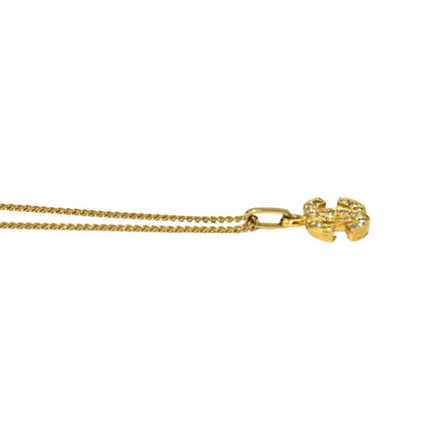 【中古】 CHANEL シャネル COCOMARK RHINESTONE NECKLACE ココマーク ラインストーン ネックレス ヴィンテージ 小物 GP 中古 GOLD SALE セール